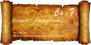 Csapó Fausztina névjegykártya